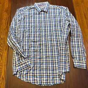 NWOT Bugatchi Uomo classic fit blue plaid size XLT